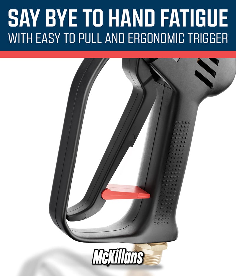 McKillansÂ® Short Pressure Washer Gun with Replacement M22 Inlet - High Pressure Water Handle with 1/4â€ Quick Connector Coupler - Power Washer Gun Compatible with Foam Cannon - Car Wash Foam Gun - Image 5